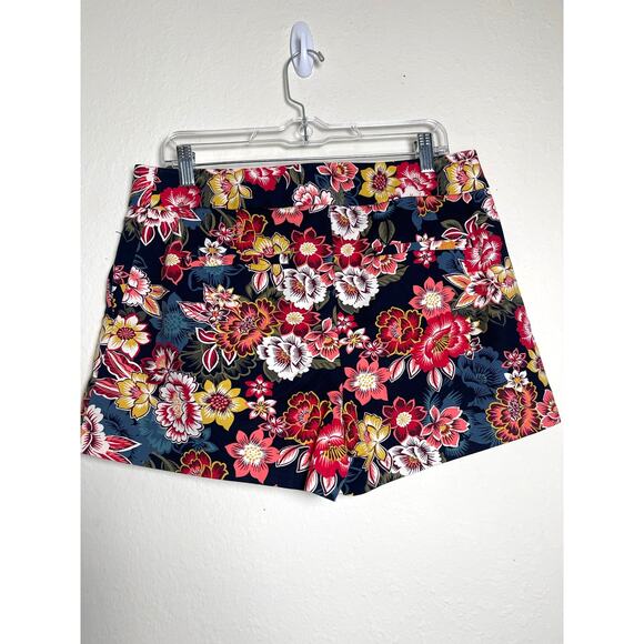 Loft Women's Stretch Floral Mid Rise Chino Shorts 8 Cottage Whimsical Boho - Picture 2 of 10